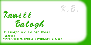 kamill balogh business card